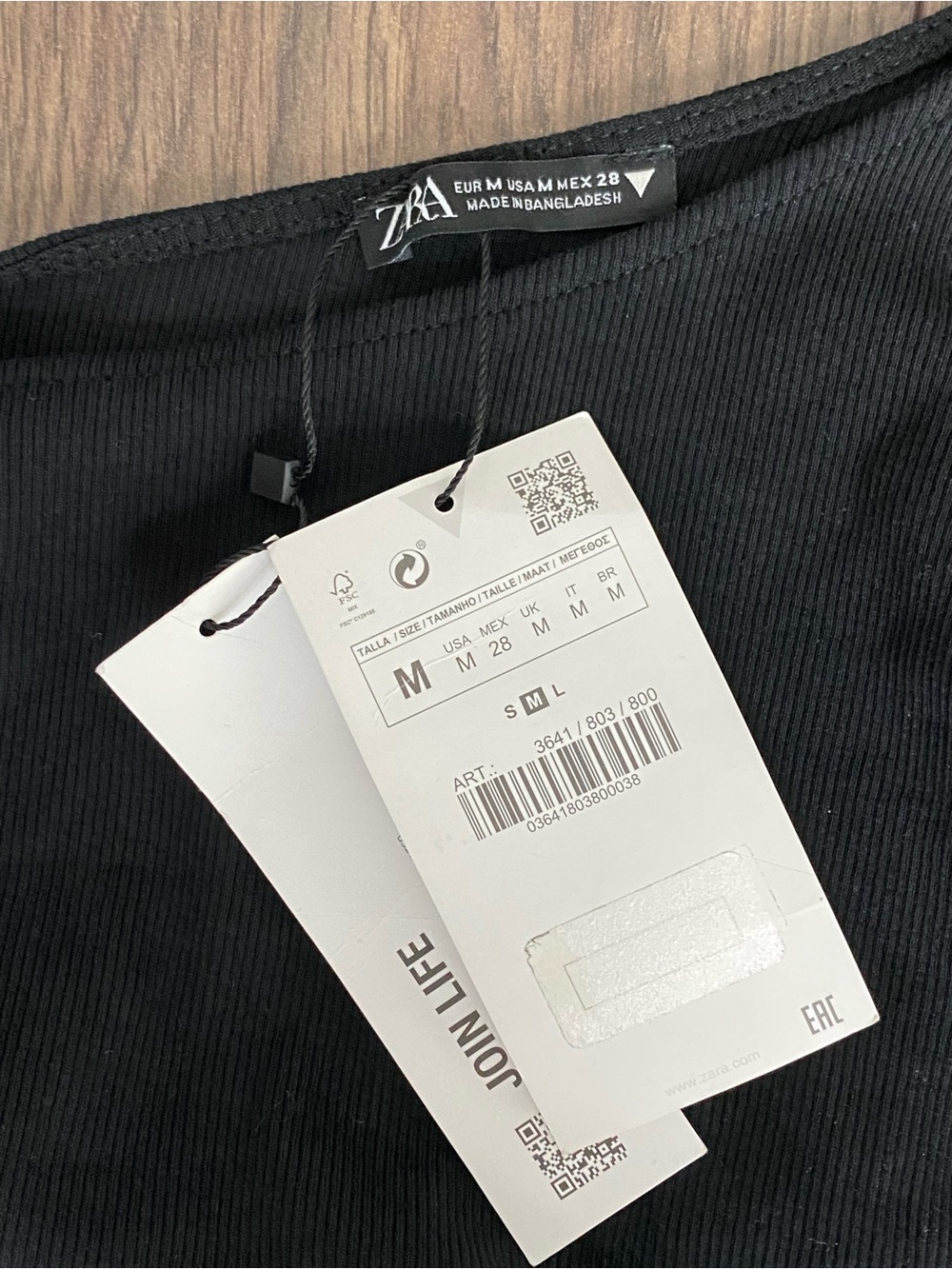 Zara One-Shoulder Black Crop Top - Picture 4 of 8